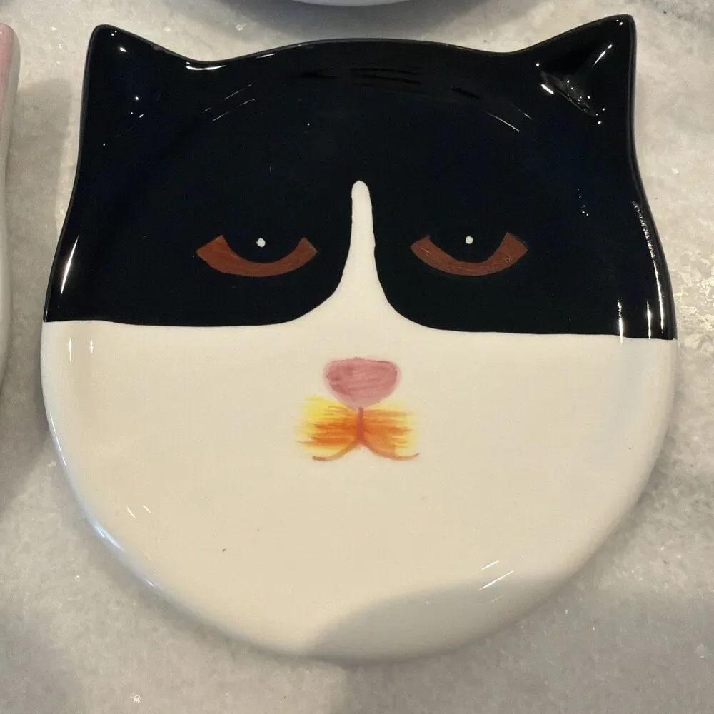 4 Ceramic Cat Coasters -Different Faces - CUTE! - Cats Kitten 4